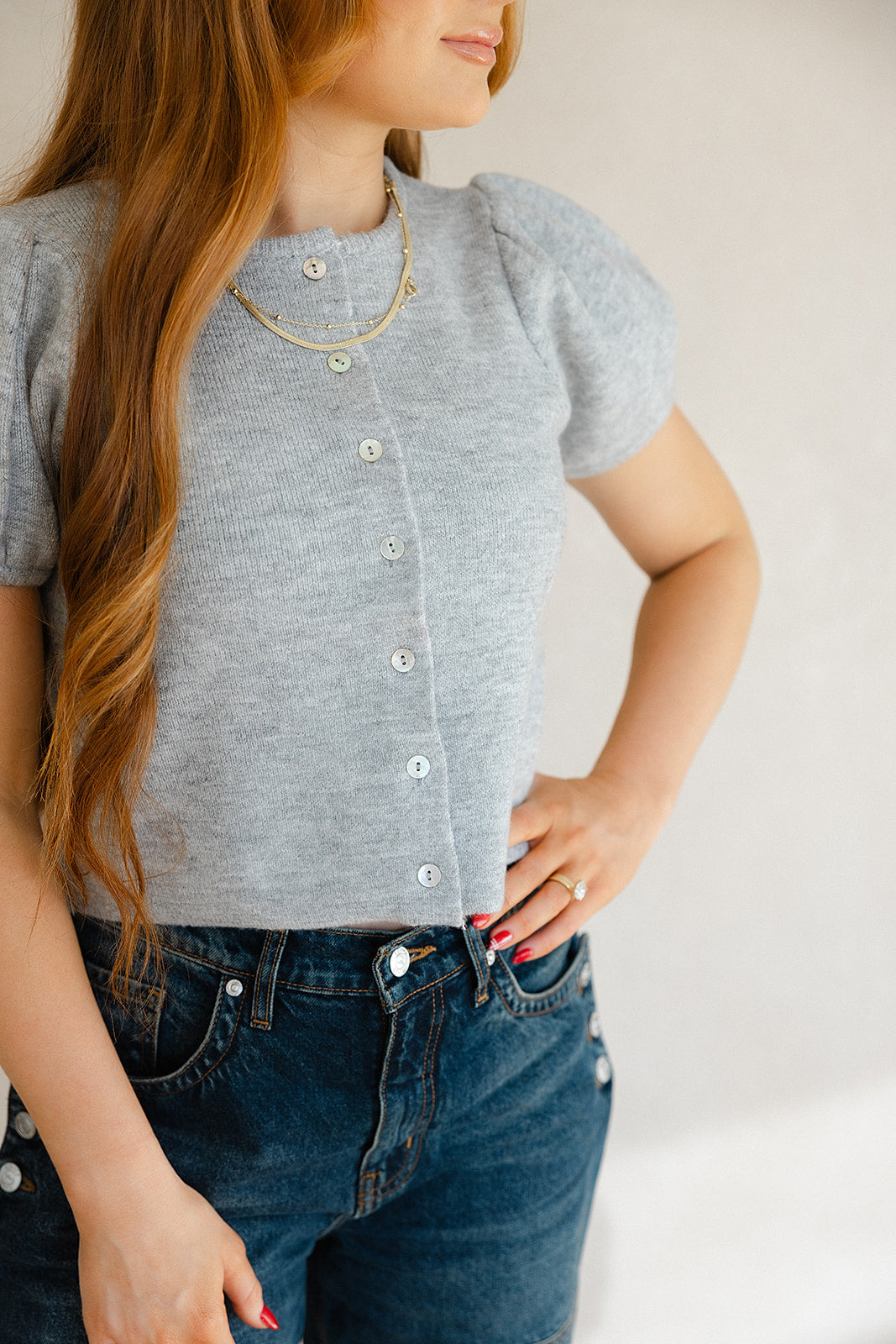 Puff Sleeve Knit Top