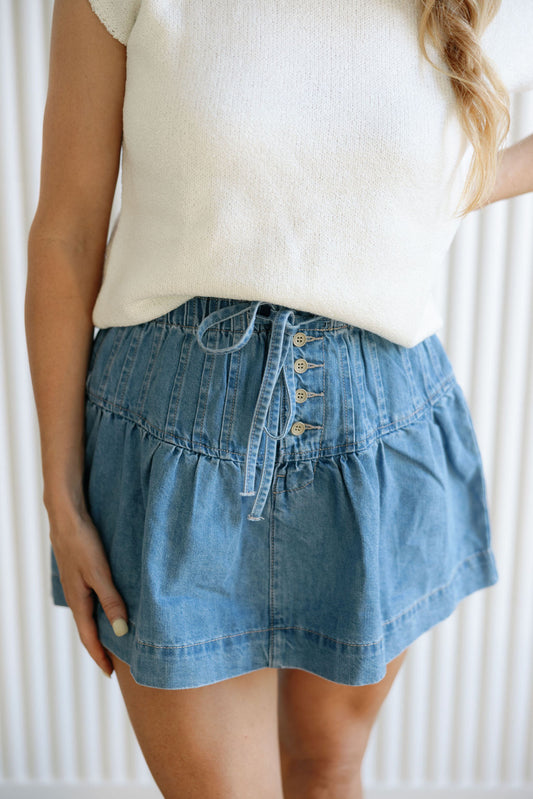 Pleated Mini Skirt