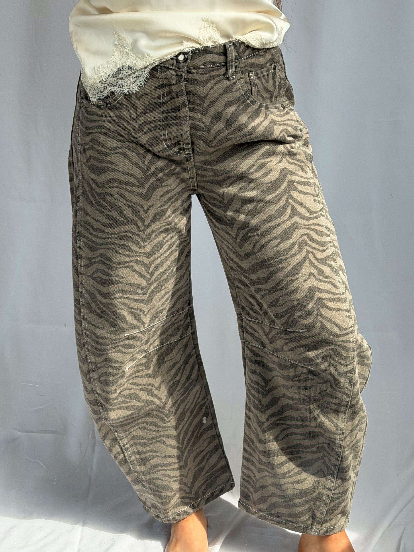 Zebra Barrel Jeans