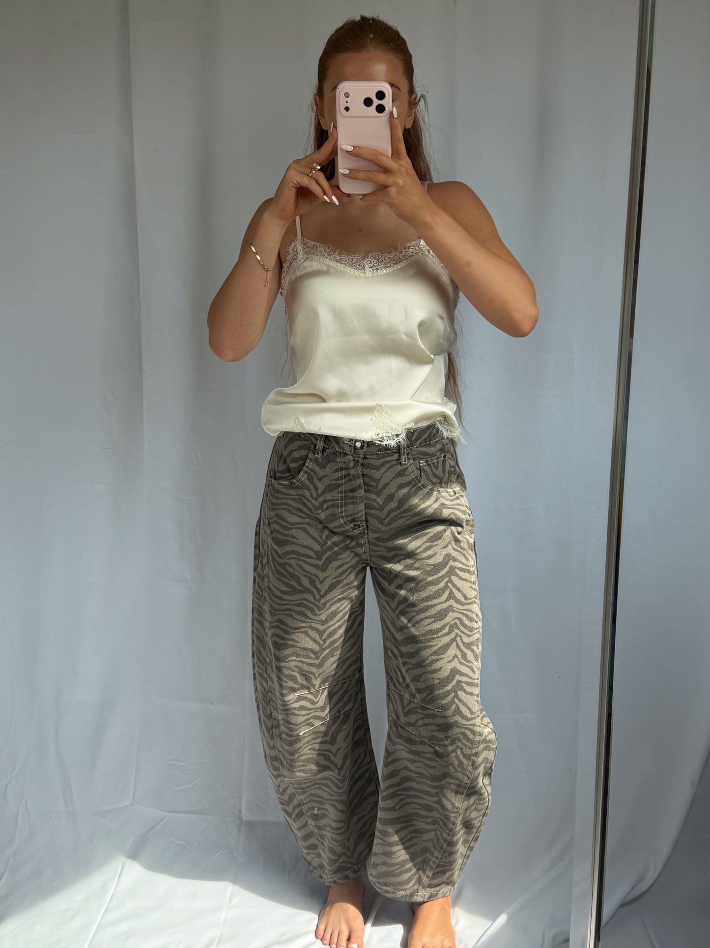 Zebra Barrel Jeans