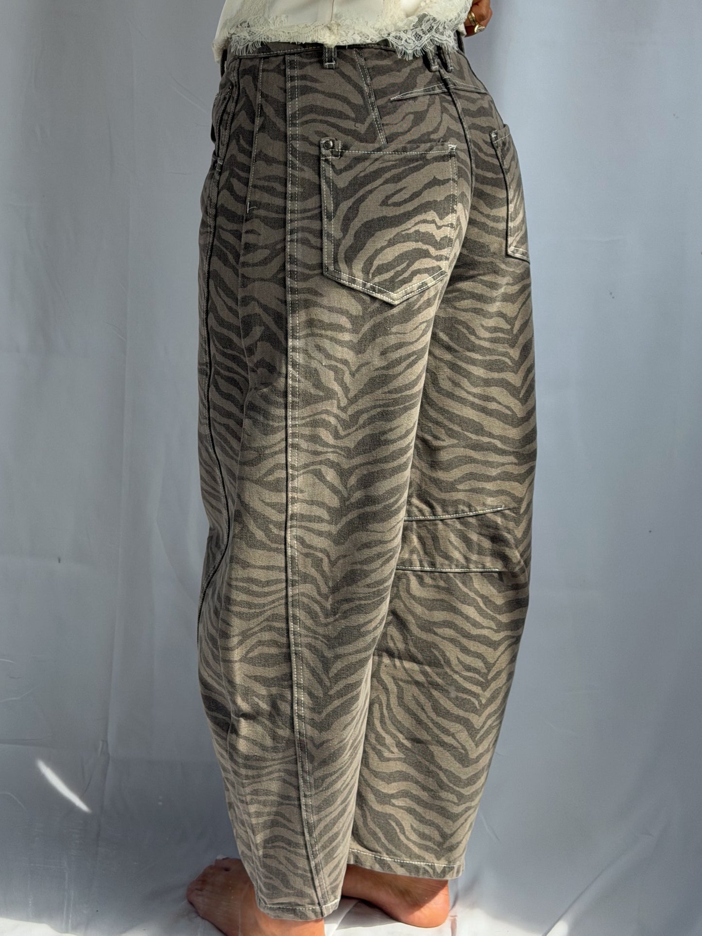 Zebra Barrel Jeans